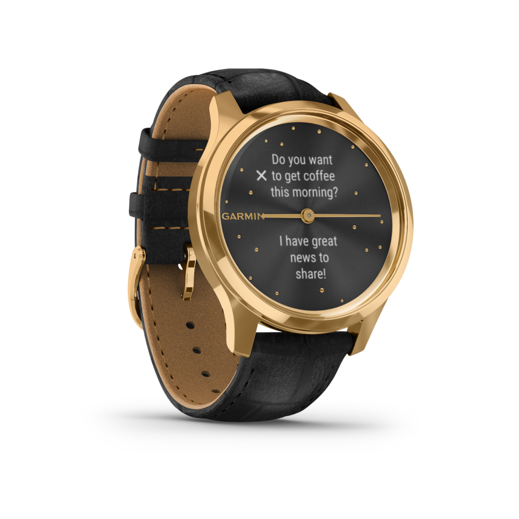 Garmin Vívomove Luxe 010-02241-02 24K gouden PVD-behuizing van roestvrij  staal met zwarte polsband van Italiaans leer met reliëf – Juwelier de  balans | Horloges , Sieraden, Garmin Smartwatches en Outlet.